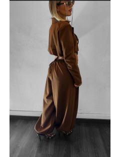 BPP-COORDINATO DONNA GIACCA CORTA E PANTALONI BALLOON BEIGE/SABBIA