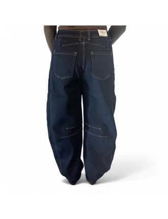 Jeans Balloon in Denim Blu Scuro