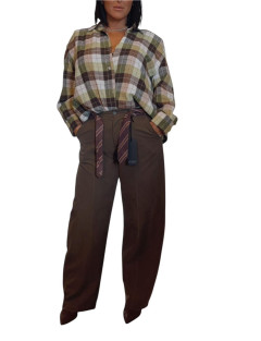 Pantalone Verde Chic - con Cravatta in Vita