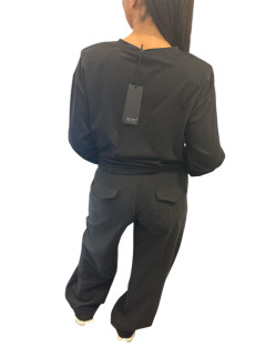 Maglietta Over con Spalline – Taglia Unica – Nero – Cotone