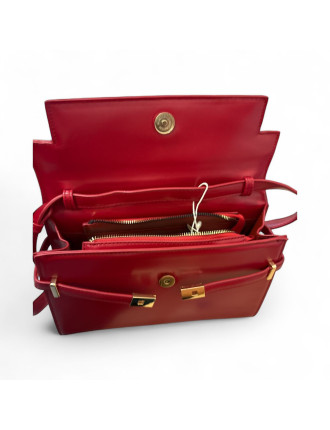 Borsa a tracolla rossa -  e dettagli oro