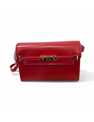Borsa a tracolla rossa -  e dettagli oro