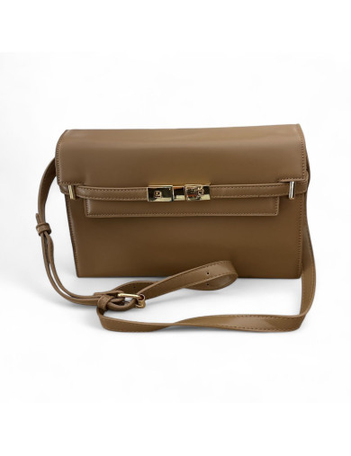 Borsa a tracolla beige - e dettagli oro